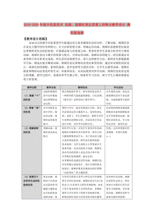 2019-2020年高中信息技術(shù) 動(dòng)畫(huà)、視頻在表達(dá)思想上的特點(diǎn)教學(xué)設(shè)計(jì) 教科版選修.doc