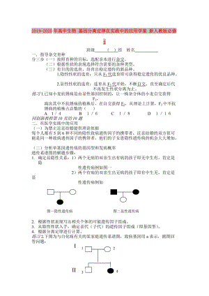 2019-2020年高中生物 基因分離定律在實(shí)踐中的應(yīng)用學(xué)案 新人教版必修2.doc