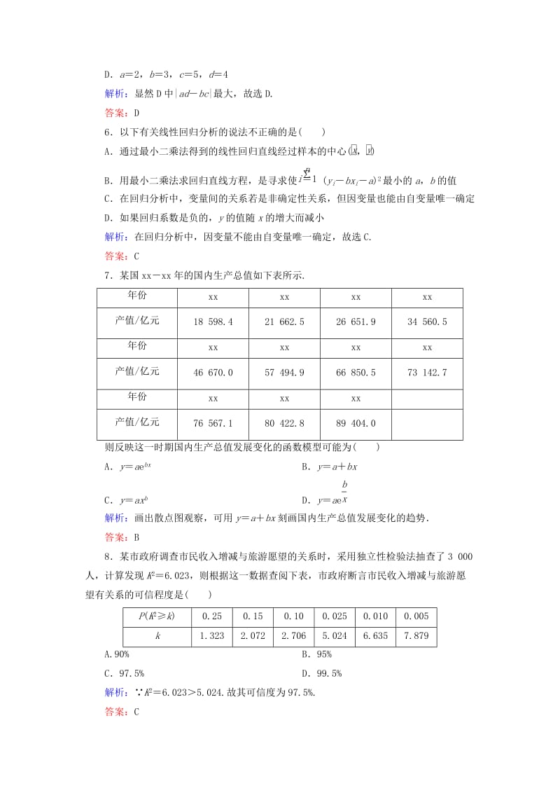 2019-2020年高中数学第三章统计案例单元测评2含解析新人教A版选修.doc_第3页