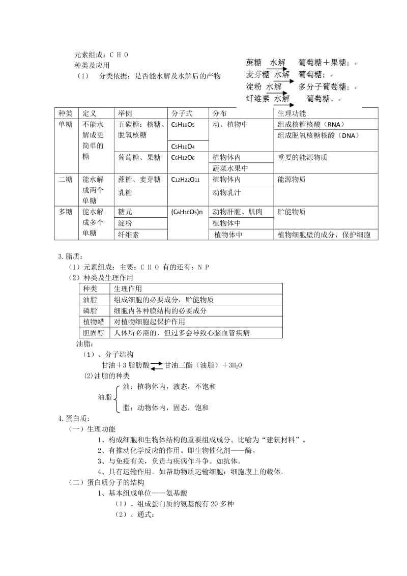 2019-2020年高中生物《细胞的分子组成》教案3 浙教版必修1.doc_第3页