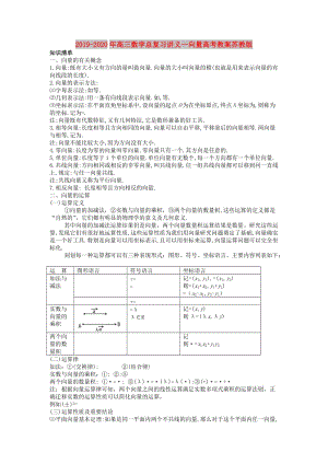 2019-2020年高三数学总复习讲义—向量高考教案苏教版.doc