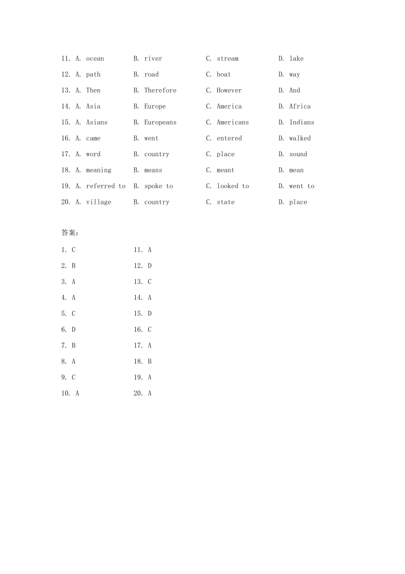 2019-2020年高中英语 Unit1 Careers and skills完形填空练习 牛津译林版选修11.doc_第2页