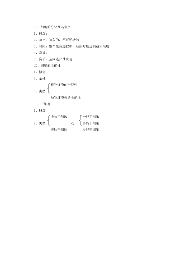 2019-2020年高中生物（板书设计+基础练习+变式训练） 6.2《细胞的分化》教案 新人教版必修1.doc_第3页