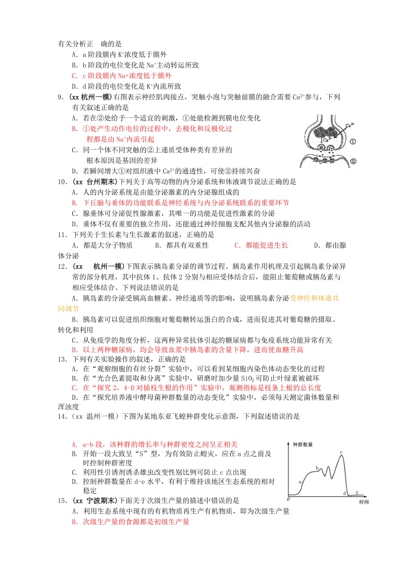 2019-2020年高三生物 综合练习二 浙科版.doc_第2页