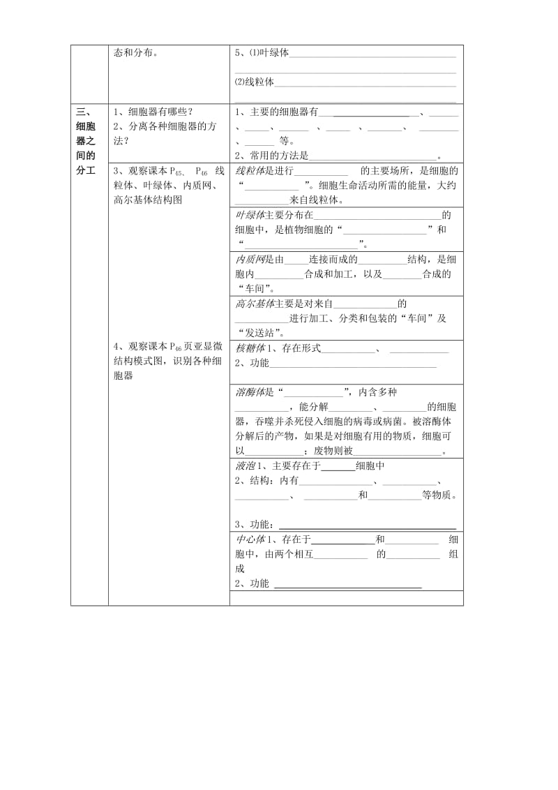 2019-2020年高三生物学案必修I细胞器 系统内的分工合作 新课标 人教版.doc_第2页