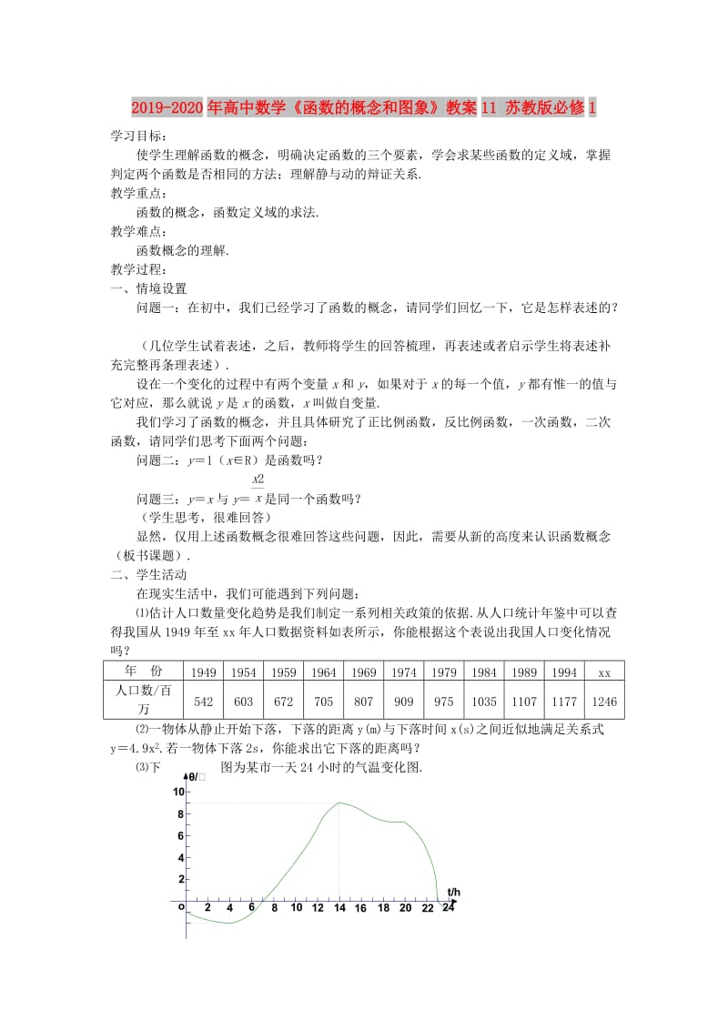 2019-2020年高中数学《函数的概念和图象》教案11 苏教版必修1.doc_第1页