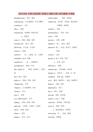 2019-2020年高三英語第一輪復(fù)習(xí) 模塊三第二單元教案 牛津版.doc