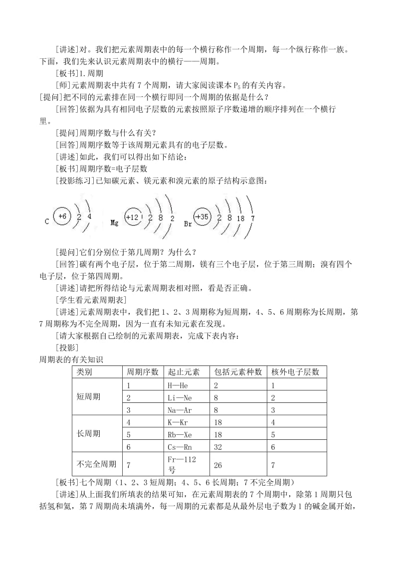 2019-2020年高中化学《元素周期表》教案11 新人教版必修2.doc_第2页