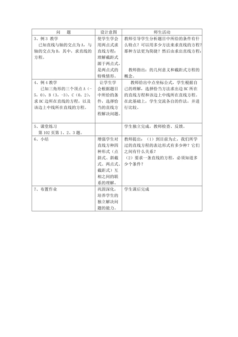 2019-2020年高中数学第三章直线与方程3.2.2直线的两点式方程教案新人教A版必修2.doc_第2页