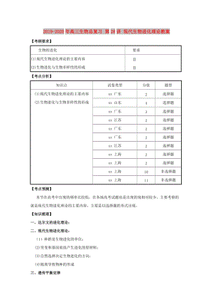 2019-2020年高三生物總復(fù)習(xí) 第28講 現(xiàn)代生物進(jìn)化理論教案.doc