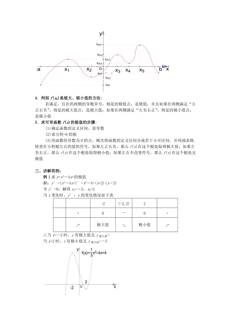 2019-2020年高中数学 3.3.2《函数的极值》教案 苏教版选修1-1.doc_第2页