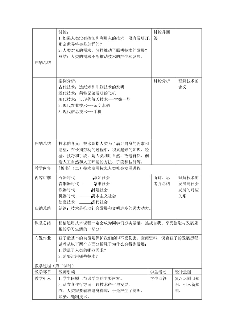 2019-2020年高三通用技术 《技术与设计》1.1技术的价值教学设计.doc_第3页