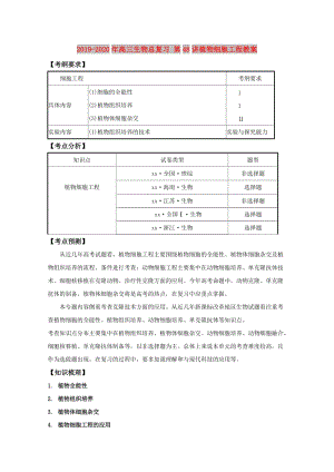 2019-2020年高三生物總復(fù)習(xí) 第48講植物細(xì)胞工程教案.doc