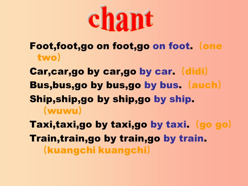 三年级英语下册 Unit 3 How Do You Come to School part a课件2 陕旅版.ppt_第3页