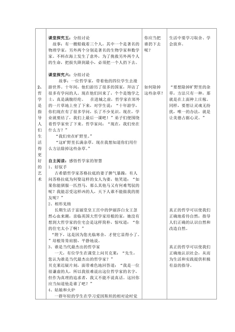 2019-2020年高中政治 生活处处有哲学教学设计 新人教版必修4.doc_第2页