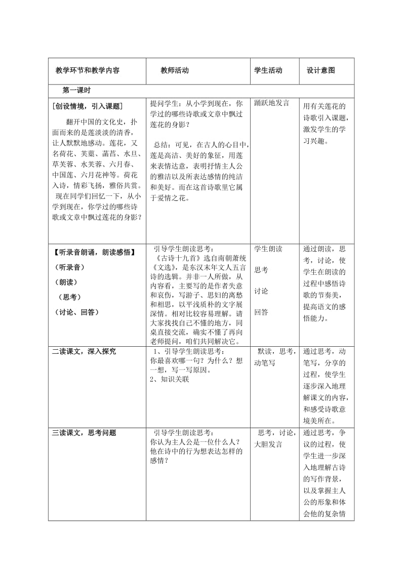 2019-2020年高中语文 涉江采芙蓉三维目标格式化教案 新人教版必修2.doc_第2页