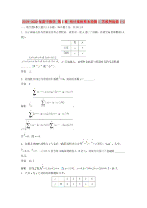 2019-2020年高中數(shù)學(xué) 第1章 統(tǒng)計案例章末檢測1 蘇教版選修1-2.doc