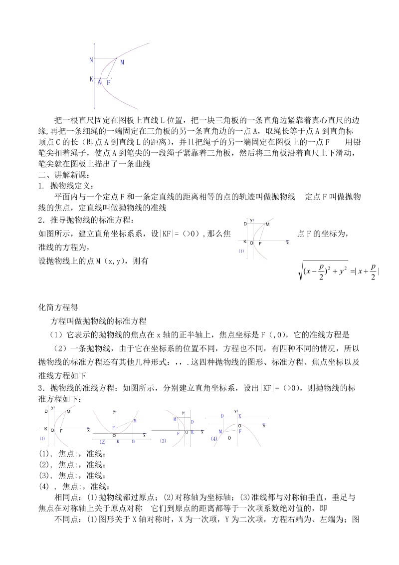 2019-2020年高中数学第二册(上)抛物线及其标准方程(1).doc_第2页