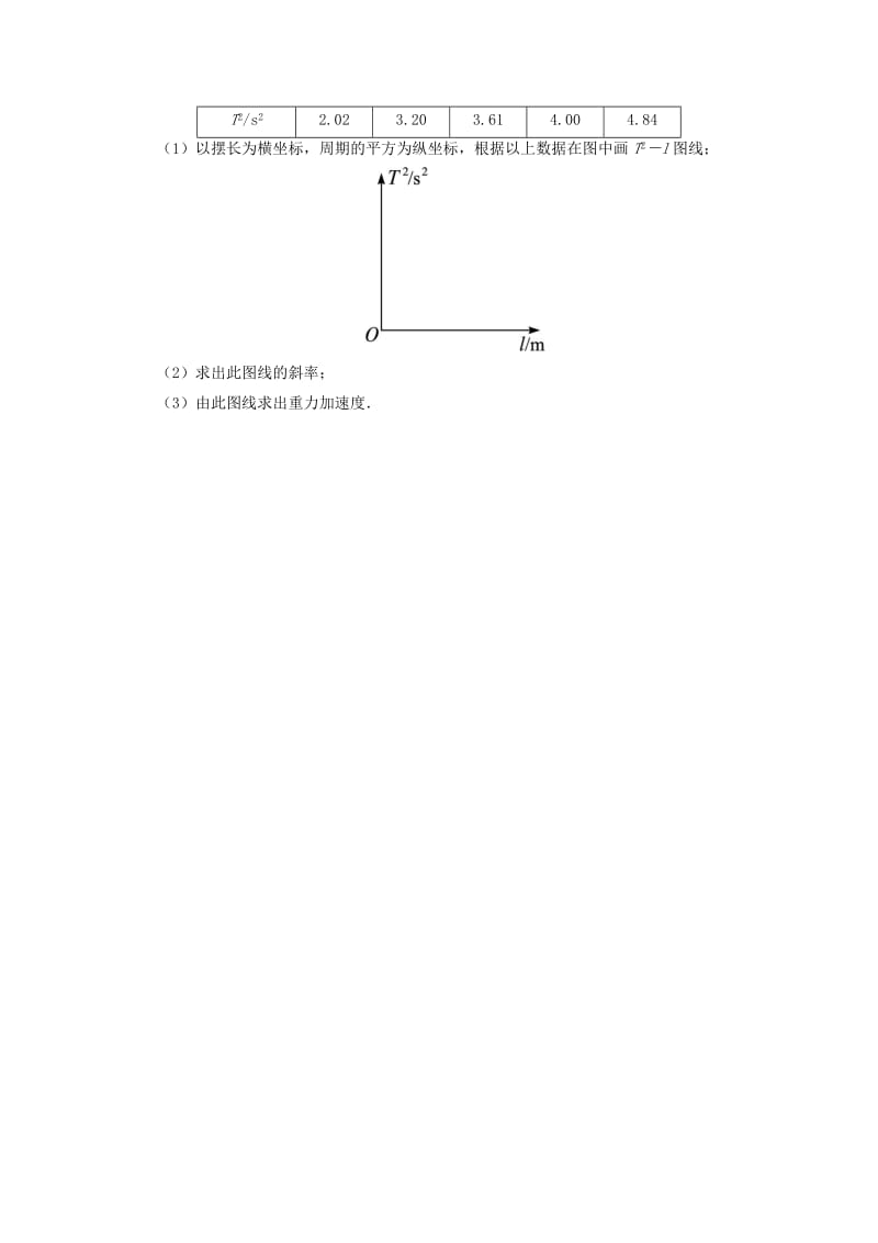 2019-2020年高中物理 第1章 机械振动 5 学生实验：用单摆测定重力加速度自我小测 教科版选修3-4.doc_第3页