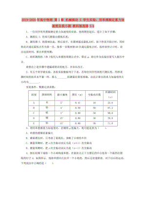 2019-2020年高中物理 第1章 機械振動 5 學(xué)生實驗：用單擺測定重力加速度自我小測 教科版選修3-4.doc