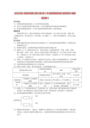 2019-2020年高中地理《第二章 第2節(jié) 地球表面形態(tài)》教學(xué)設(shè)計 湘教版必修1.doc