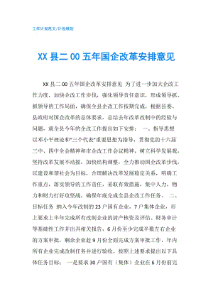 XX縣二00五年國企改革安排意見.doc