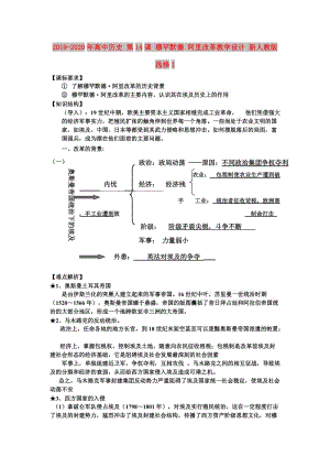 2019-2020年高中歷史 第14課 穆罕默德 阿里改革教學(xué)設(shè)計(jì) 新人教版選修1.doc