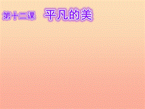 四年級美術(shù)下冊 第12課《平凡的美》課件1 新人教版.ppt