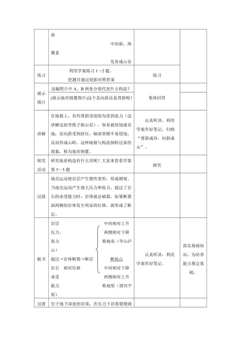 2019-2020年高中地理 4.2《山岳的形成》说课教案 人教版必修1.doc_第3页