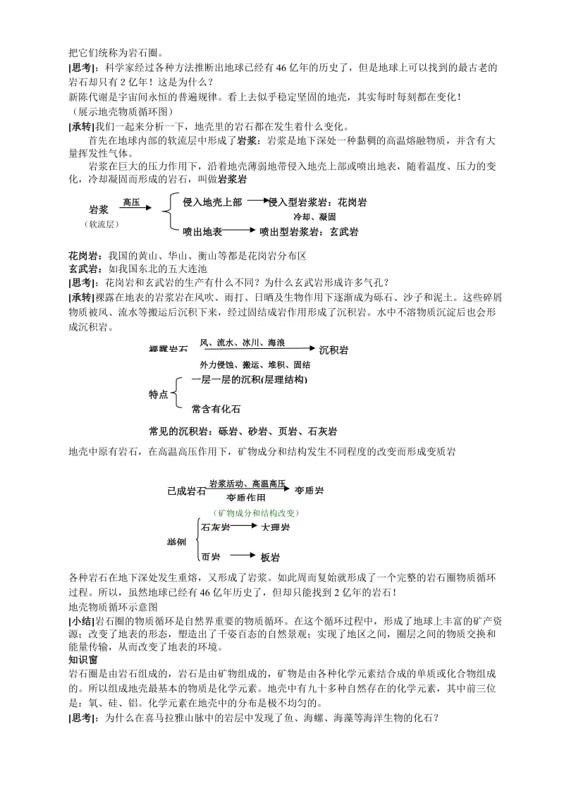 2019-2020年高一地理岩石圈与地表形态必修一　２．１ 鲁教版.doc_第2页