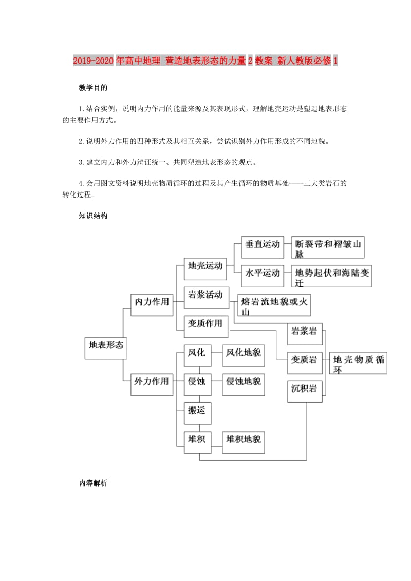 2019-2020年高中地理 营造地表形态的力量2教案 新人教版必修1.doc_第1页