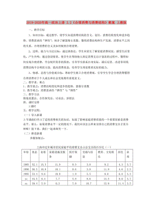 2019-2020年高一政治上冊 2.2《合理消費與消費結(jié)構(gòu)》教案 上教版.doc