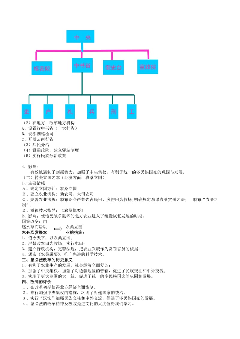 2019-2020年高中历史 2.7《忽必烈改制》教案 岳麓版选修1.doc_第2页