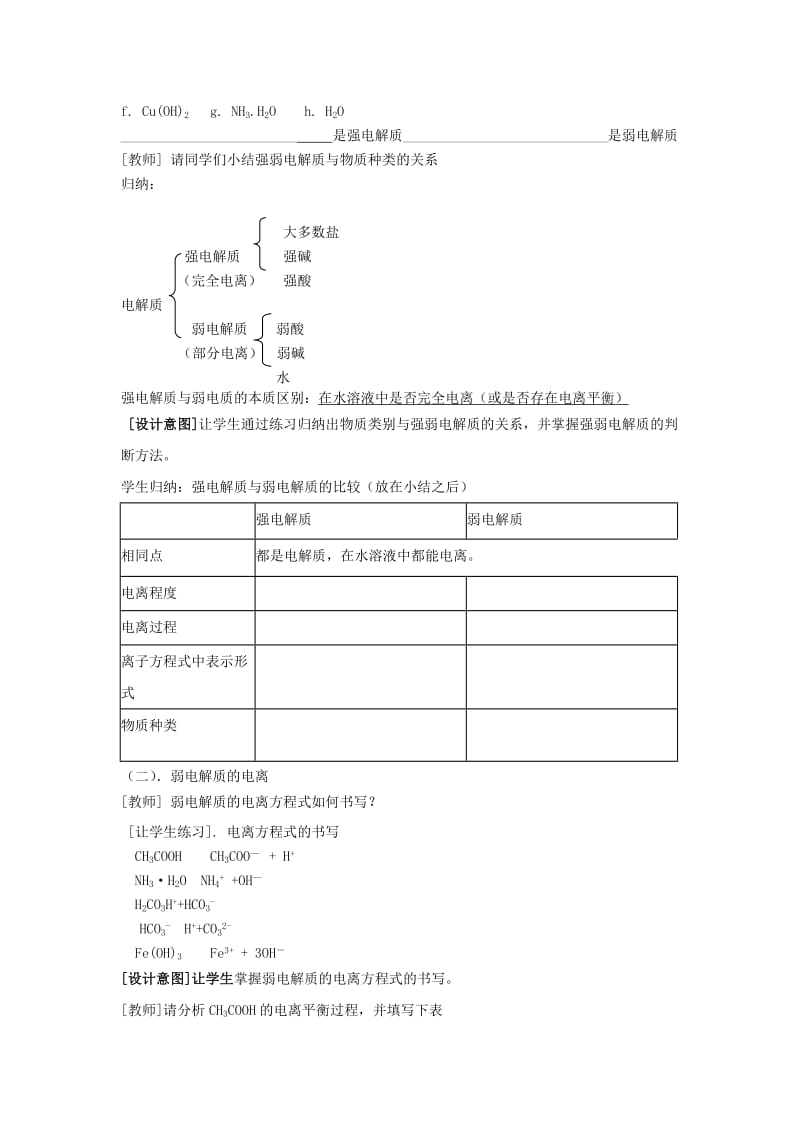 2019-2020年高中化学 第三章 水溶液中的离子平衡 第一节 弱电解质的电离教案（2） 新人教版选修4.doc_第2页