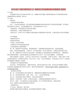 2019-2020年高中通用技術(shù) 2.3流程設(shè)計(jì)應(yīng)考慮哪些基本因素教案 地質(zhì)版.doc