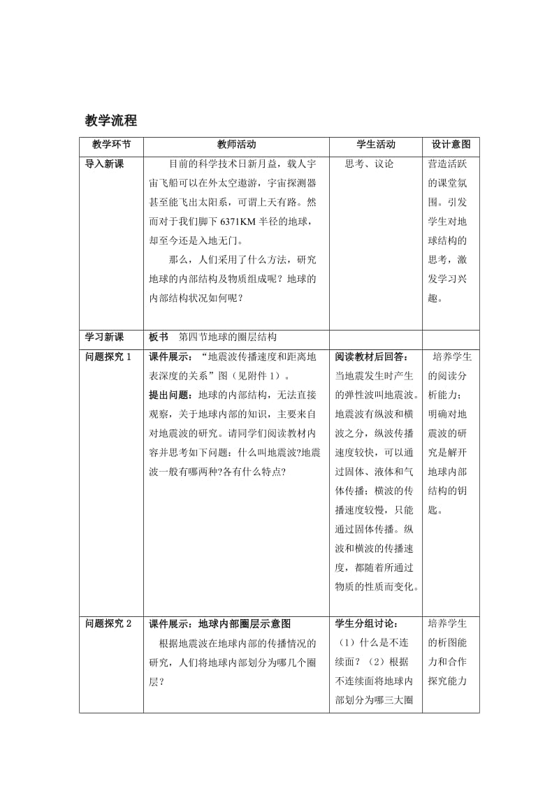 2019-2020年高中地理 1.4《地球的圈层结构》说课教案（人教版必修1）.doc_第2页