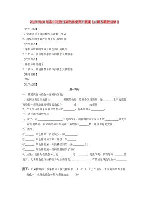 2019-2020年高中生物《染色體變異》教案11 新人教版必修2.doc