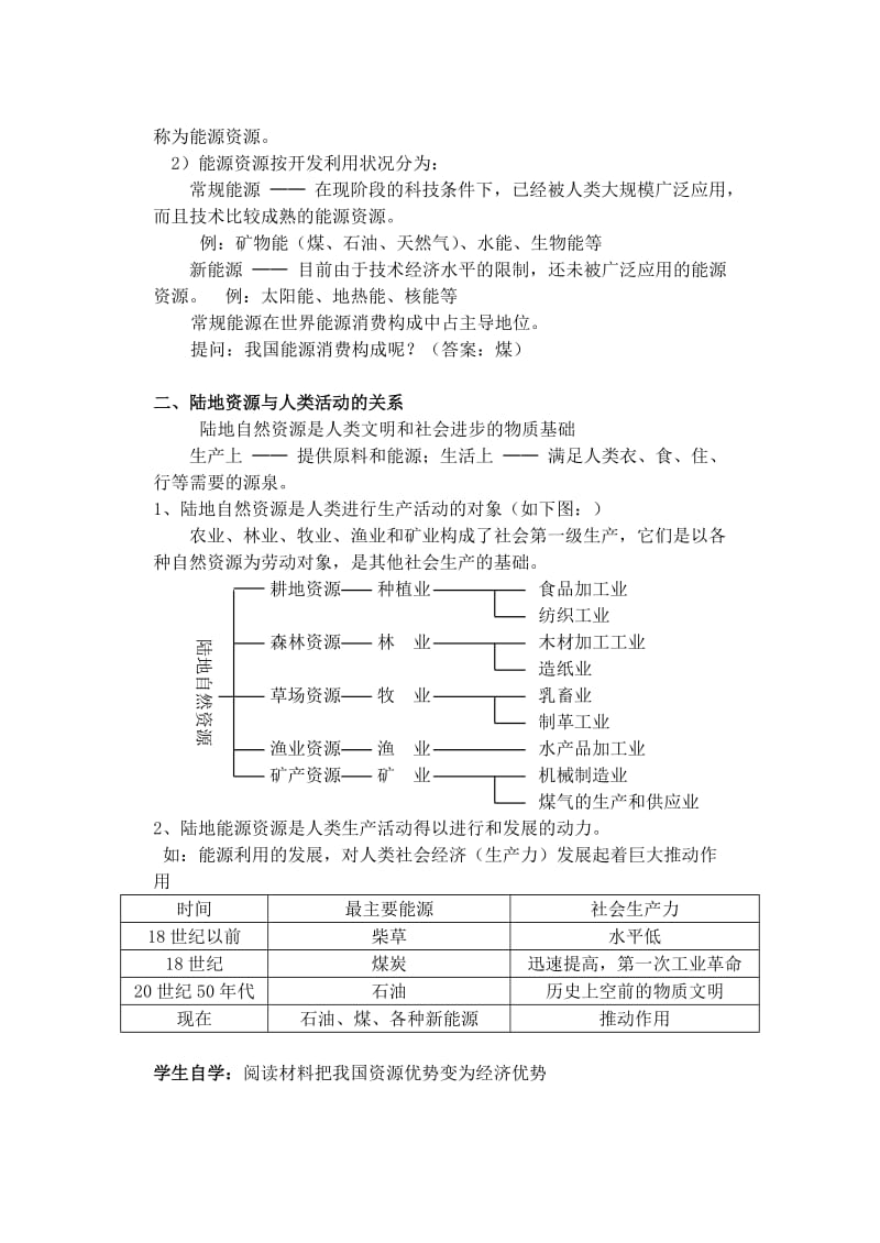 2019-2020年高一地理 4.4 陆地资源教案.doc_第2页