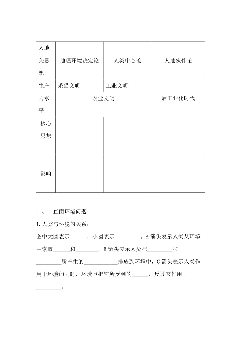 2019-2020年高中地理 人地关系思想的演变学案 新人教版必修2.doc_第2页