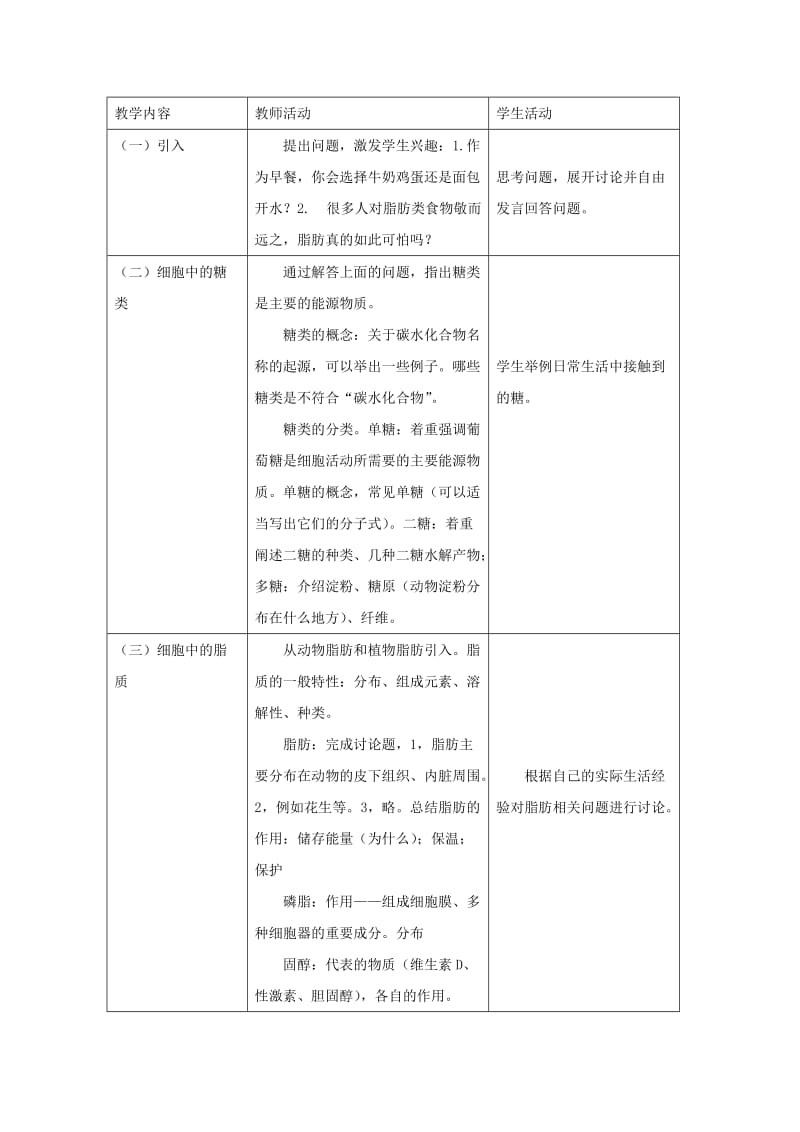 2019-2020年高中生物《细胞中的糖类和脂质》教案12 新人教版必修1.doc_第3页