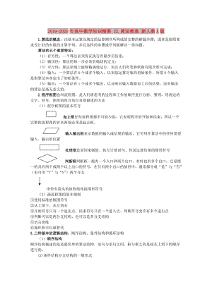 2019-2020年高中數(shù)學(xué)知識精要 22.算法教案 新人教A版.doc