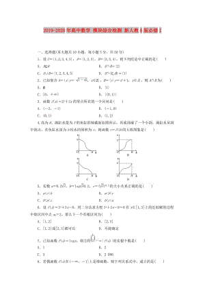 2019-2020年高中數(shù)學(xué) 模塊綜合檢測(cè) 新人教A版必修1.doc