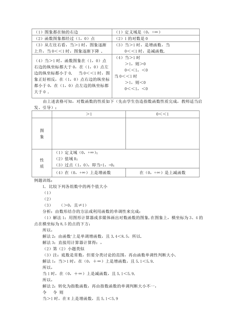 2019-2020年高中数学 第二章基本初等函数§2.2.2对数函数及其性质（第一、二课时）教案 新人教A版必修1.doc_第3页