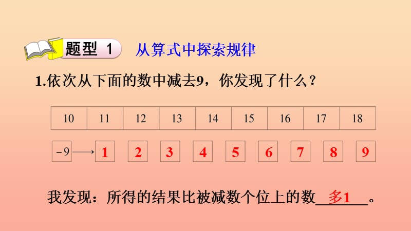 一年级数学下册第2单元20以内的退位减法2.1十几减9的提高练习习题课件新人教版.ppt_第2页