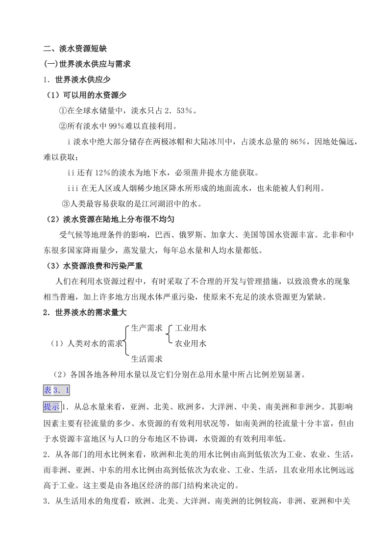 2019-2020年高二地理第三章自然资源的利用与保护复习教案 新课标 人教版选修6.doc_第2页