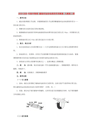 2019-2020年高中物理 磁場對運動電荷的作用教案 人教版二冊.doc