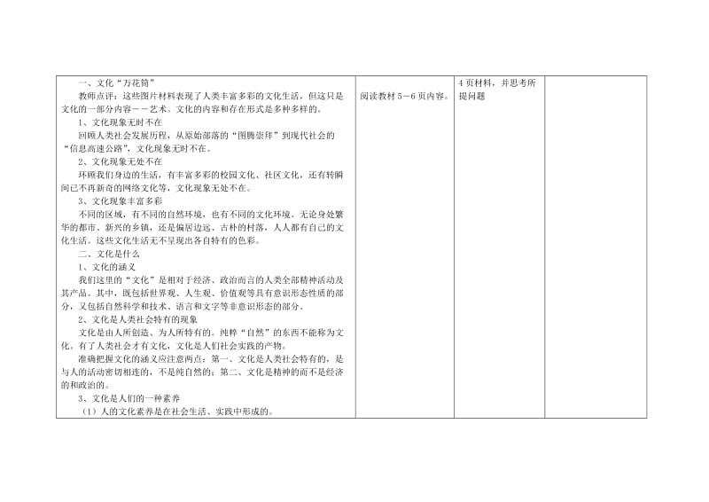 2019-2020年高二政治《体味文化》教学设计.doc_第2页