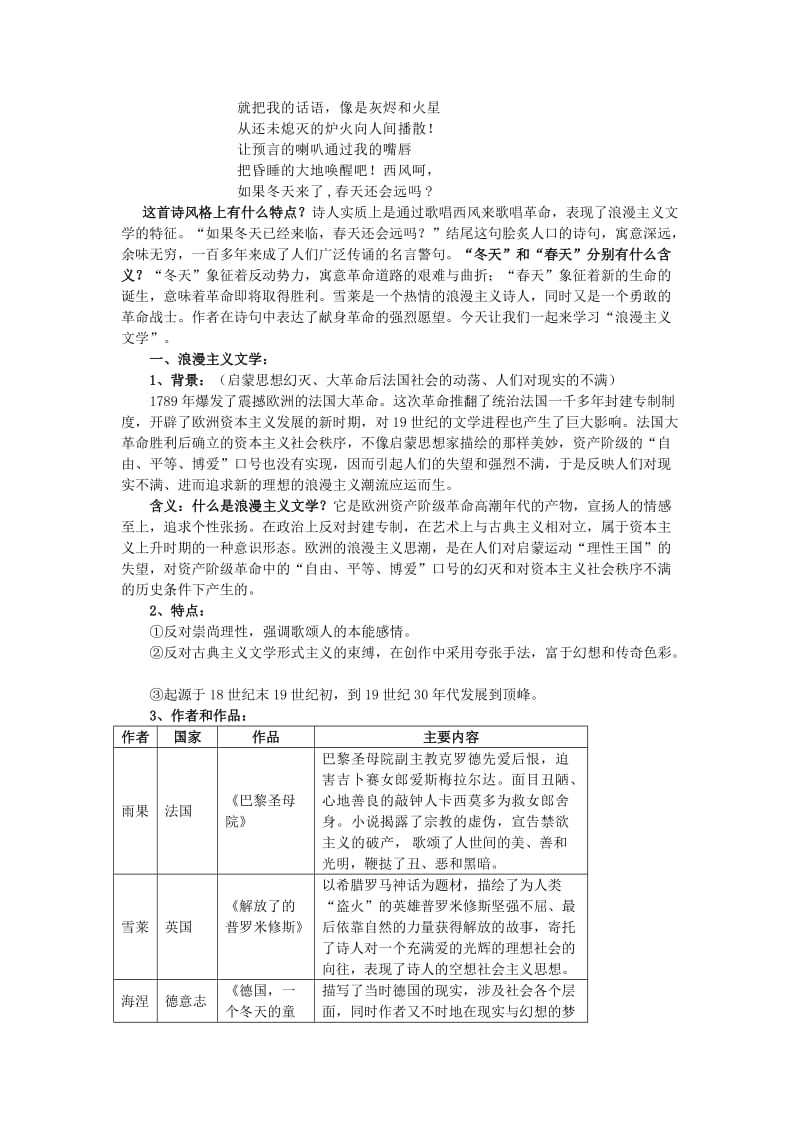 2019-2020年高中历史 第22课 文学的繁荣教案 新人教版必修3.doc_第2页