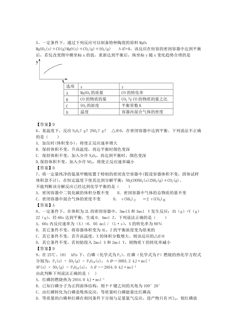 2019-2020年高三化学二轮复习 考点突破19 化学反应的速率和限度（含解析）.doc_第2页