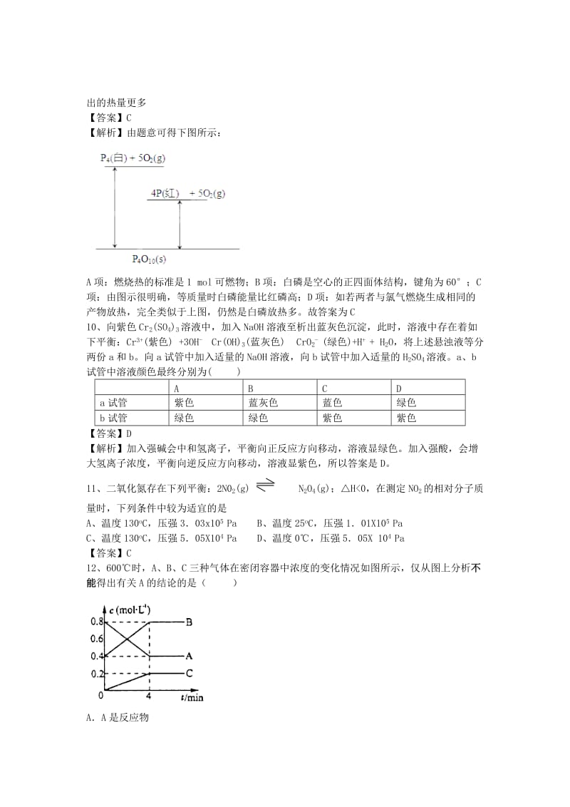 2019-2020年高三化学二轮复习 考点突破19 化学反应的速率和限度（含解析）.doc_第3页